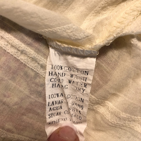 MONORENO Pale Yellow Boho Top Size M - Picture 6 of 6